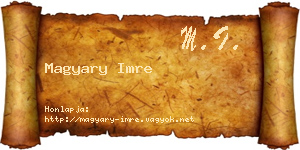Magyary Imre névjegykártya