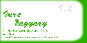 imre magyary business card